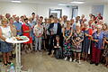 Die Senioren-Reisegruppe aus Belgien beim Empfang im Rathaus Rieneck, mit dem Leiter und Historiker Jan Vaes (Mitte mit Buch), und Bürgermeister Wolfgang Küber (rechts daneben).