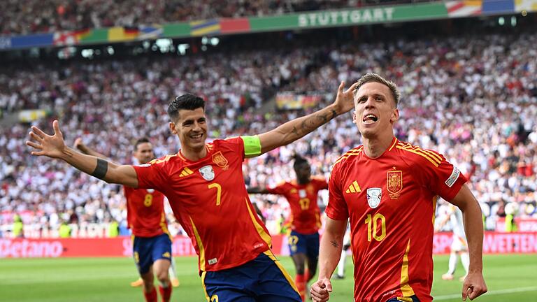 Alvaro Morata, Dani Olmo       -  Die Spanier wollen nach Deutschland auch die Franzosen schocken.