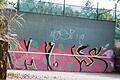 Die Ballwand beim TC Lengfeld wurde mit einem Graffiti verziert.&nbsp;