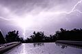 In der Nacht zum Mittwoch zogen Gewitter über Teile von Unterfranken. Das Bild stammt aus Bad Neustadt.&nbsp;