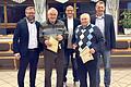 70 Jahre Mitgliedschaft (von links): Vorstand Sport Christian Holzinger, Elmar Stühler, Vorstand Liegenschaften Daniel Strassberger,  Ewald Dittmann, Vorstand Sportheim Michael Stühler.
