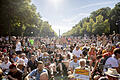 Blick auf die Teilnehmer einer Kundgebung gegen die Corona-Beschränkungen in Berlin am 1. August. Die für das kommende Wochenende geplanten Demos sind verboten worden.