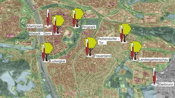 Hier stehen die Messstationen des Projekts „Klimaerlebnis Würzburg“. Foto: Klimaerlebnis Würzburg)