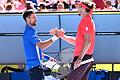 Australian Open       -  Nach dem verlorenen ersten Satz gratulierte Novak Djokovic (l) Alexander Zverev.