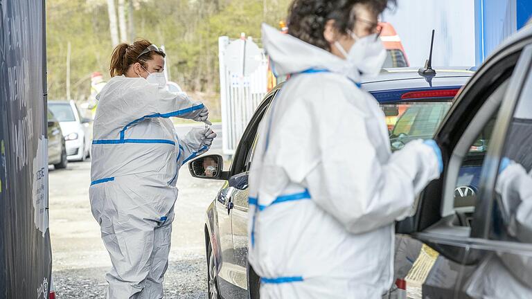 Im Corona-Testzentrum in Wonfurt gibt es weiterhin viel Arbeit. Am Mittwoch meldete das Gesundheitsamt Haßberge 78 Neuinfektionen mit dem Virus.