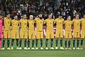 Schweigeminute       -  Die Manschaft Australiens bei der Schweigeminute. Foto: David Mariuz