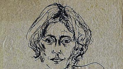 Die Schauspielerin Maria Schell, gezeichnet von Veit Relin.