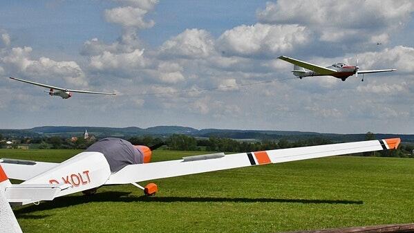 Historische Flugzeuge waren am Wochenende am Flugplatz 'Himmelreich' bei Merkershausen am Start.