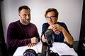 Podcast - &bdquo;Die drei ???&rdquo;       -  Kai Schwind (l) und Andreas Fröhlich treffen sich regelmäßig und reden über Hörspiel-Anekdoten.