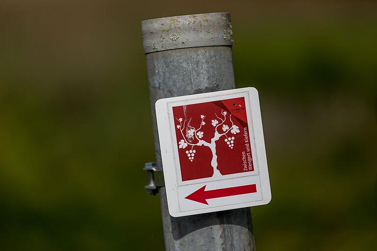 Die Route ist mit einem weißen Baum auf rotem Grund gekennzeichnet.&nbsp;