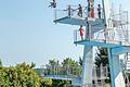 Ab heute ist auch der Sprungturm im Saaletalbad wieder geöffnet, zudem gibt es keine Zwangspausen mehr. Foto: Alex Preyer/Stadtwerke       -  Ab heute ist auch der Sprungturm im Saaletalbad wieder geöffnet, zudem gibt es keine Zwangspausen mehr. Foto: Alex Preyer/Stadtwerke