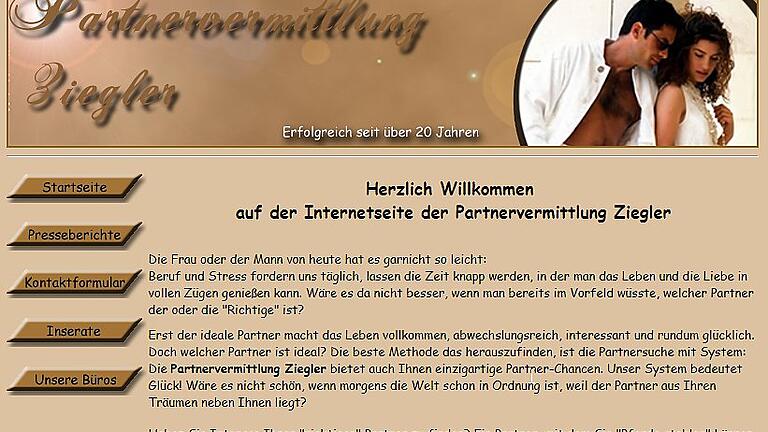 Internetseite der Partnervermittlung Ziegler in Gänheim, Lothar und Renate Ziegler Internetseite der Partnervermittlung Ziegler in Gänheim, Lothar und Renate Ziegler