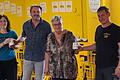 Das Foto zeigt (von links) Michaela Schmitt-Böhm (Stoxbräu), Gregor Koob (Kinderheim Willmars), Brunhilde Hergenhan (Lebenshilfe Rhön-Grabfeld) und Christian Schmitt (Stoxbräu).
