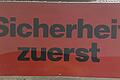 Sicherheitshinweis im Bergwerk Hüttenheim des Knauf-Konzerns.