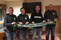 FC Untererthal       -  Unser Bild zeigt Sven Röthlein (von links), Stefan Gerlach, Frank Halbig sowie den FCU-Vorsitzenden Thomas Tiedemann.