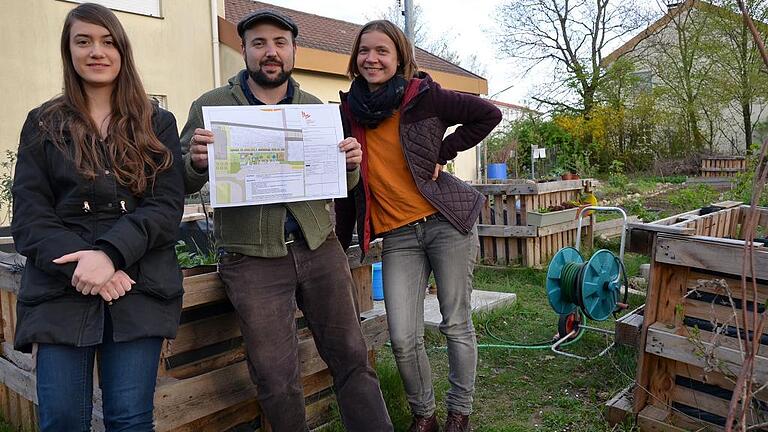 Spannende Urban-Gardening-Ideen wollen Isabell Best, Pascal Bunk und Wiebke Degler auf dem Landesgartenschau-Gelände realisieren