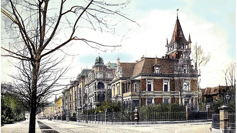 Pleich - Würzburg, Bismarckstraße (historische Postkarte). Pleich - Würzburg, Bismarckstraße (historische Postkarte).