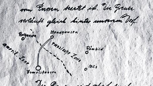 Historisches Dokument: In der Turmkugel von Irmelshausen findet man unter anderem diese Zeichnung. Sie macht deutlich, wie die Menschen damals die Trennung Deutschlands erlebten.