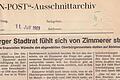 11. Juli 1969, Süddeutsche Zeitung: Würzburger Stadtrat fühlt sich von Zimmerer strapaziert