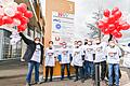 Eine Delegation des Bayerischen Journalisten-Verbandes protestierte vor dem Sitz des weißrussischen Honorarkonsuls in Würzburg gegen die Verfolgung und Unterdrückung in Belarus.