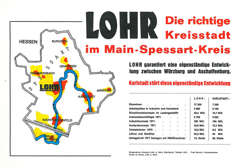 Der neue Landkreis Main-Spessart: Karlstadt sticht Lohr beim Kreissitz aus