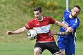 Fabian Mainberger (links) erzielte beide Treffer für den FSV Hohenroth im Spitzenspiel beim FC Sandberg (rechts Patrick Zehe).