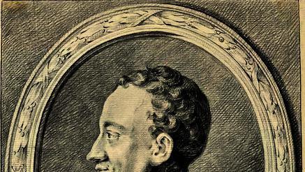 Christoph Martin Wieland, Porträt von Georg Melchior Kraus, um 1776, Bleistift und Tusche, aus der Sammlung Rückert.