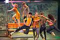 Dancefloor Destruction Crew: &bdquo;DDC goes CRZY&ldquo; wird gefeiert       -  (oli)   Fünf Mal in Folge schaffte es die Schweinfurter Dancefloor Destruction Crew mit ihrer neuen Show &bdquo;DDC goes CRZY&ldquo; ein ausverkauftes Theater zu haben. Kein Wunder, dass nicht nur die Macher um die drei Regisseure und Tänzer Marcel Geißler, Alexander Pollner und Felice Aguilar glücklich waren. Ein dickes Lob gab es auch von Opern-Regisseur Christof Hagel, mit dem die DDC vor einigen Jahren die Crossover-Produktion &bdquo;Fuck you Wagner&ldquo; machte. Die neue Show ist die erste selbst choreografierte und gestaltete abendfüllende Show. Sie solle spätestens übernächstes Jahr soweit tourfähig sein, dass sie deutschlandweit gezeigt werden kann. Die DDC ist endgültig angekommen im Geschäft der großen, bundesweit bedeutsamen Tanz-Kompanien. 100 Minuten Show mit 24 Szenen, das ist der Rahmen, in denen sich der Entwicklungsprozess der DDC in den letzten Jahren widerspiegelt. Eine Breakdance-Truppe durch und durch, die auch richtig gute Sängerinnen und Sänger im Team hat, die tänzerisch im Solo, Duett und als Gruppe auf einem ganz neuen, gehobenen Niveau agiert. Es gab jeweils minutenlang stehend dargebrachte Ovationen.