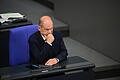 Bundestag.jpeg       -  Bundeskanzler Olaf Scholz (SPD) sitzt im Bundestag während der Debatte zur 'aktuellen Sicherheitslage'.