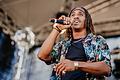 Der Rapper 'Doe The Ceo' bei seinem Auftritt letzten Sommer auf dem Schweinfurter Stadtfest als Support für die Szenegröße, den Berliner Exil-Schweinfurter 'Terra Pete'.