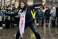 Rund 350 Menschen haben am Mittwoch an einer queer-feministischen Tanzdemo teilgenommen, die am Marktplatz begann und vor der Residenz endete.