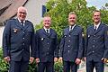 Das Bild vom Kommandowechsel zeigt (von links) Polizeihauptkommissar&nbsp;Klaus Schmitt, Ersten Polizeihauptkommissar Detlef Hauck, Polizeihauptkommissar Thomas Schlachter und Polizeivizepräsident Holger Baumbach.