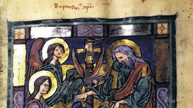 Psalmen-Buch: eine Illustration aus dem St.-Blasien-Psalter aus dem 13. Jahrhundert.