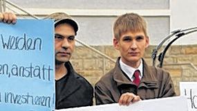 Protest: Dorint-Mitarbeiter in Bad Brückenau.ULRIKE MÜLLER