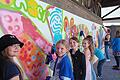 Unterfränkische Kulturtage: In Nüdlingen war viel geboten       -  Die Graffiti-Wand am St.-Marcel-Platz war einer der Anziehungspunkte bei den Unterfränkischen Kulturtagen.