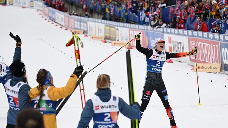 Nordische Ski-WM Trondheim       -  Der Moment, in dem Bronze feststeht.