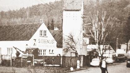 Das Betriebsgelände um 1950: In der heutigen Bahnhofstraße befand sich der Firmensitz der Burgsinner Firma Siebenlist.