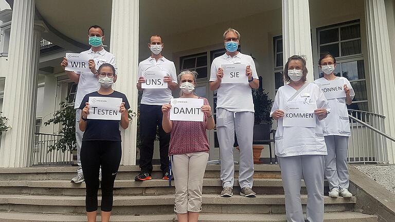 Das Team der MEDIAN Klinik Hohenlohe Bad Mergentheim testet sich für seine Patienten.