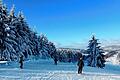 Beste Bedingungen zum Skifahren herrschen derzeit in der Rhön, hier am Arnsberg.