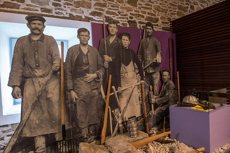 Eine Dauerausstellung im GIZ zeigt, wie Gips in Sulzheim abgebaut und verarbeitet wurde.