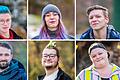 Gerade auf dem Land ist das Coming-out ein langer Prozess, der mit Ängsten verbunden ist. Sie berichten, was sie als queere Menschen vom Land erlebt haben: (oben v.l.) Jannis Büttner, Helena Fries, Adam Bopp, (unten) Sebastian Hofmann, Vincent Steppert und Lor.