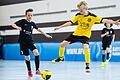 Auch die U13-Mannschaften des FC Augsburg (schwarze Trikots) und der SpVgg Oberfranken Bayreuth (rechts Frederic Schwarz) spielten in Bad Neustadt um die bayerische Meisterschaft im Futsal. Beide Teams scheiterten in der Vorrunde.