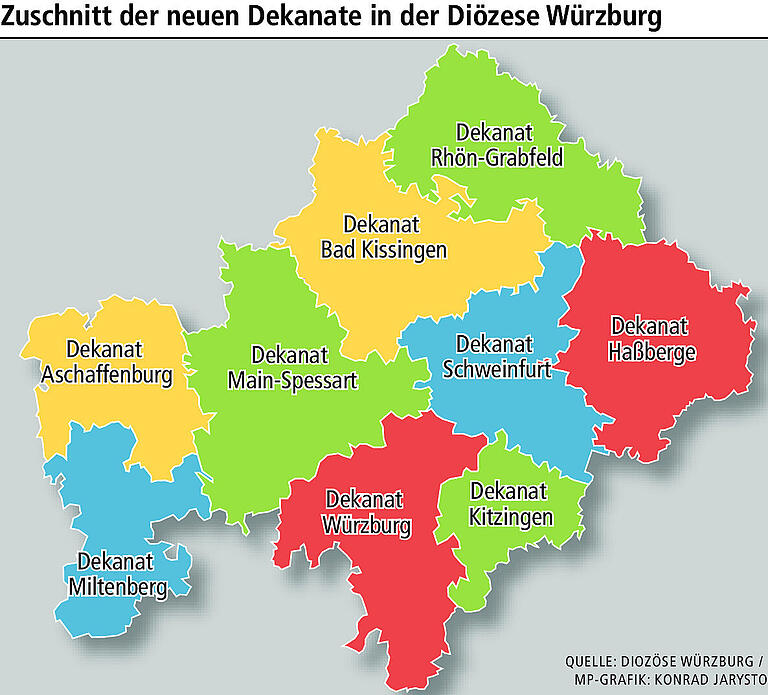 Dekanate im Bistum Würzburg: So sieht die neue Gliederung aus