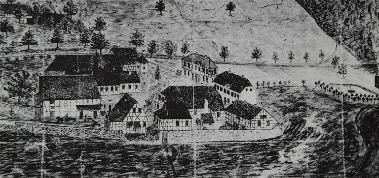 Diese Darstellung aus dem Jahr 1822 zeigt den Höllenhammer im Elsavatal, wo die heutige Bosch Rexroth AG ihren Ursprung hatte. Diese Darstellung aus dem Jahr 1822 zeigt den Höllenhammer im Elsavatal, wo die heutige Bosch Rexroth AG ihren Ursprung hatte.