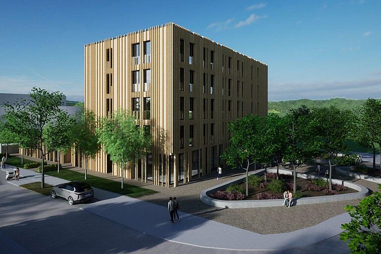 Die endgültige Gestaltung der Fassade steht noch nicht fest: Weiterer Vorentwurf einer Kindertagesstätte im Kombination mit betreutem Wohnen im Quartier V am Hubland. Die endgültige Gestaltung der Fassade steht noch nicht fest: Weiterer Vorentwurf einer Kindertagesstätte im Kombination mit betreutem Wohnen im Quartier V am Hubland.