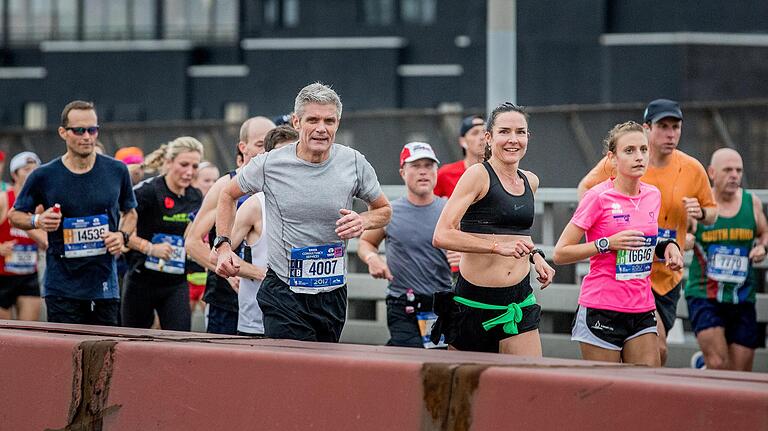 Martin Grüning mit Ehefrau Sonja beim New York Marathon.