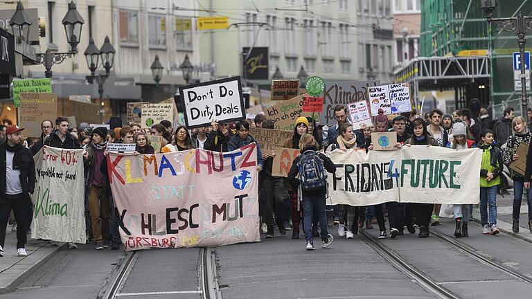 Einen Demonstrationszug, wie hier im Januar, wird es am Freitag nicht geben. Stattdessen findet diesen Freitag eine Kundgebung auf den Mainwiesen statt. Einen Demonstrationszug, wie hier im Januar, wird es am Freitag nicht geben. Stattdessen findet diesen Freitag eine Kundgebung auf den Mainwiesen statt.