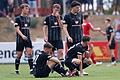 Enttäuschung pur nach der Niederlage in Aubstadt: die Schweinfurter Spieler (hinten von links) Maurice Volz, Lorenz Bäuerllein, Georgios Soanoudakis, (vorne) Tim Kraus und Nicolas Pfarr.