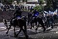 Reiterstaffel.jpeg       -  Berittene israelische Polizei treibt regierungskritische Demonstranten in Tel Aviv  auseinander.