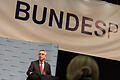 De Maizière besucht neues Bundespolizeiausbildungszentrum       -  Bundesinnenminister Thomas de Maizière (CDU) hält am 01.09.2016 im neuen Aus- und Fortbildungszentrum der Bundespolizei in Bamberg (Bayern) eine Rede. Der bayerische Innenminister Herrmann (CSU) und Bundesinnenminister De Maizière (CDU) besuchten das neue Bundespolizeiausbildungszentrum in Bamberg. Foto: Nicolas Armer/dpa +++(c) dpa - Bildfunk+++ | Verwendung weltweit